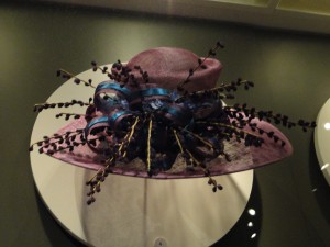 Close up of a fanciful hat at the museum 
